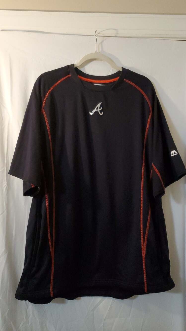 Majestic Atlanta Braves Authentic Collection MLB Training Shirt XL Navy Blue